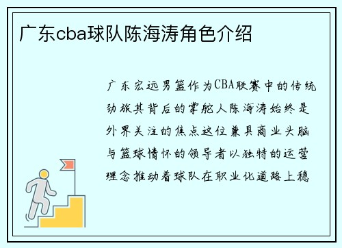 广东cba球队陈海涛角色介绍